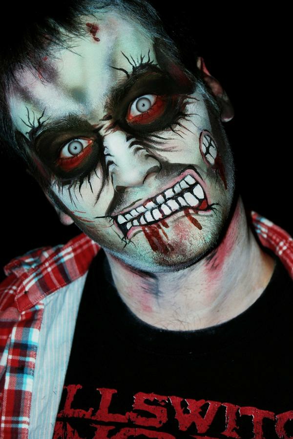 idée de maquillage halloween homme facile zombie inspiration séries animées maquillage halloween homme zombie série animée