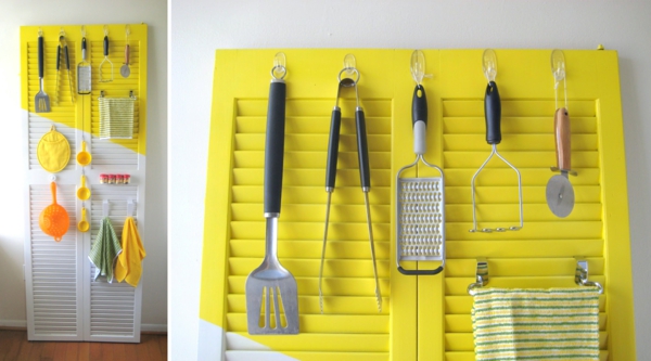 transformer une vieille porte en bois en meuble pratique organiseur de cuisine