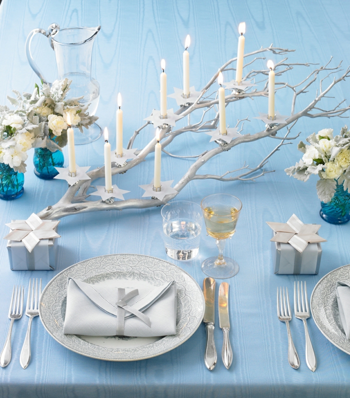 assiette de Noël déco thème bleu