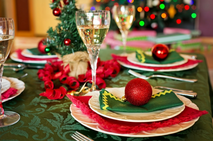 boule de noël paillettée assiette de Noël