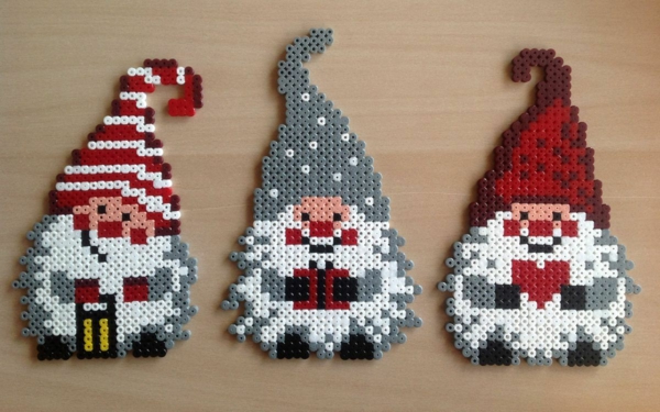 bricolage noël gnomes en perles à repasser