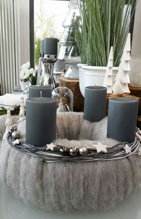 couronne de l'avent bougies couronne en mousse florale laine