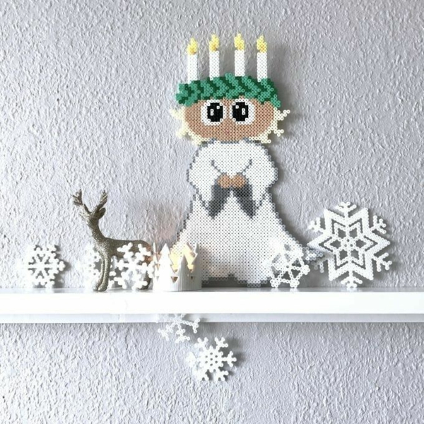 diy déco cheminée ange en perles à repasser