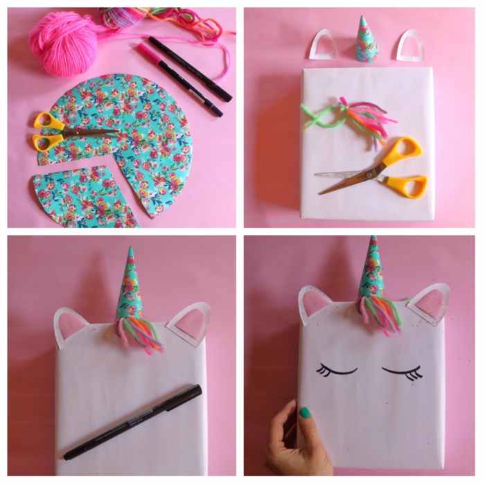 diy emballage cadeau de noël licorne idée comment emballer un cadeau