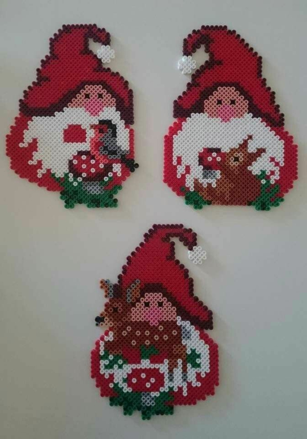 diy gnome de noël en perles à repasser