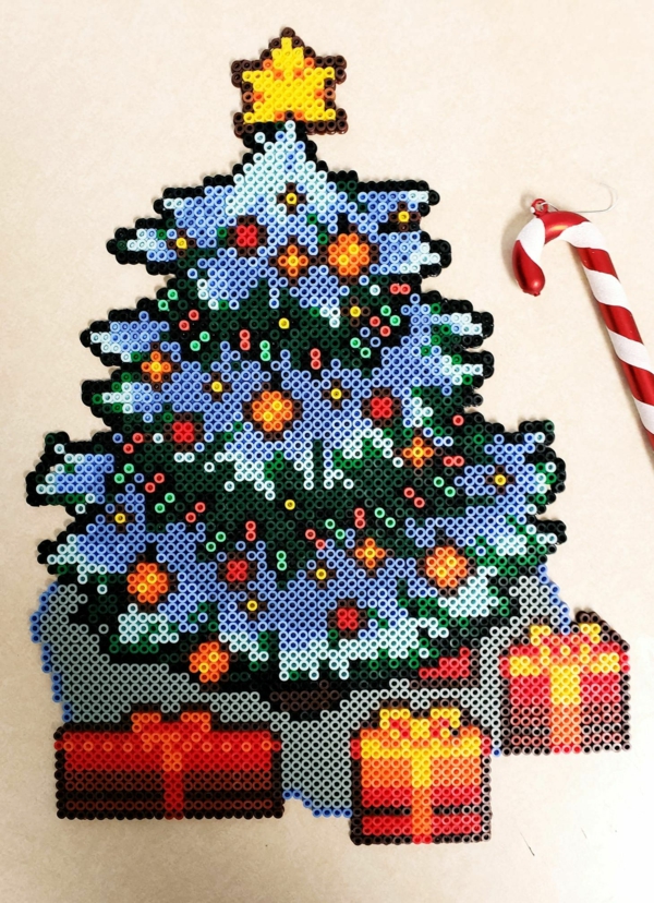 diy sapin de noël en perles à repasser