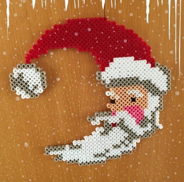 diy tête de père noël en perles à repasser
