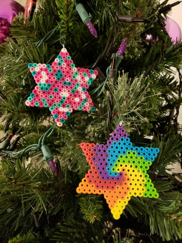 diy étoiles pour sapin en perles à repasser