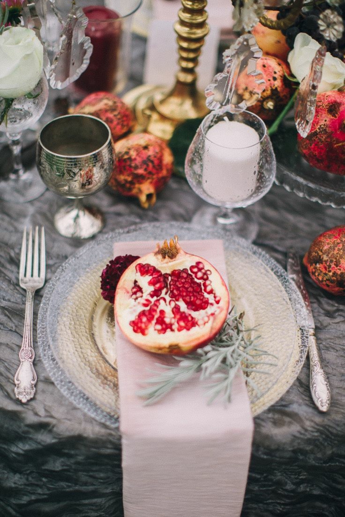 déco avec des fruits assiette de Noël