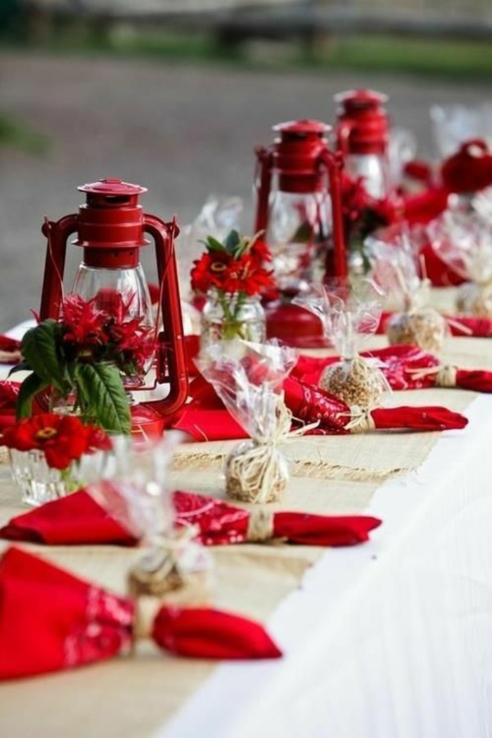 déco rouge assiette de Noël