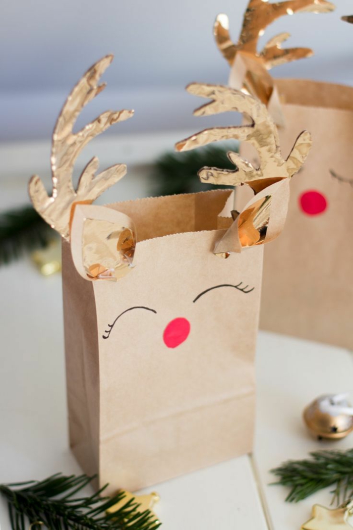 idée facile avec du papier craft emballer un cadeau