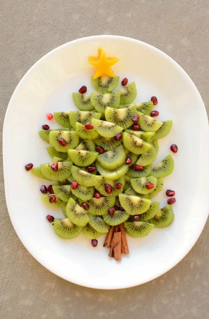 idée originae avec des fruits déco assiette de Noël