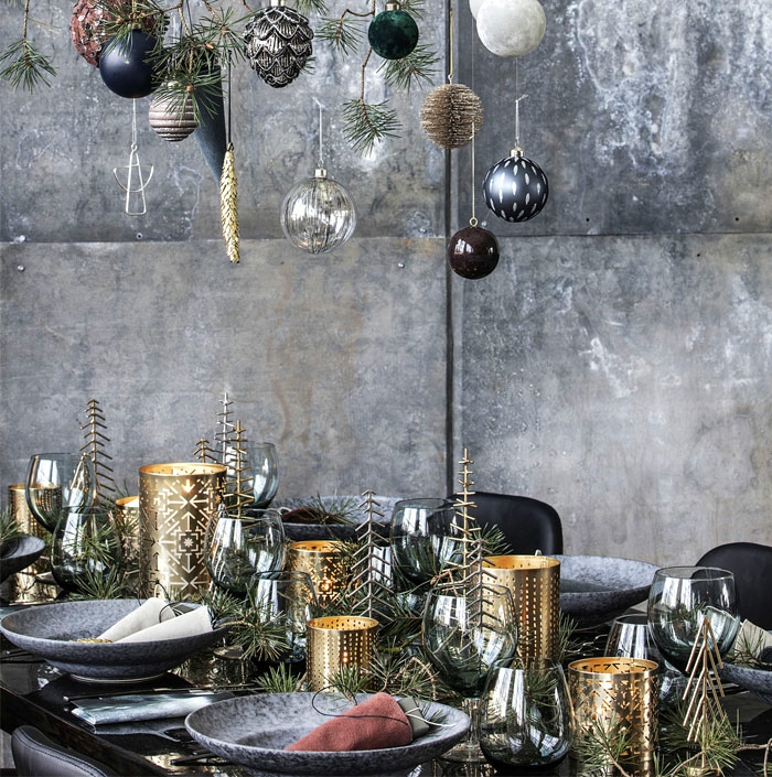 noir et doré assiette de Noël