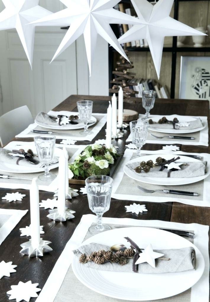 noël en blanc déco assiette de Noël