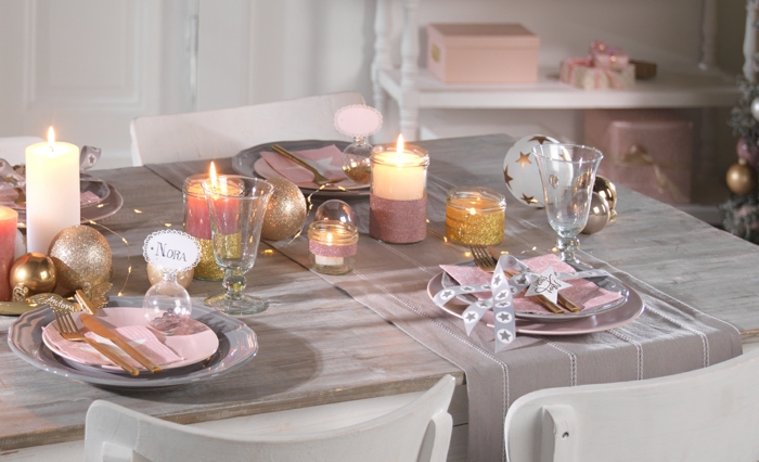 noël en rose assiette de Noël déco
