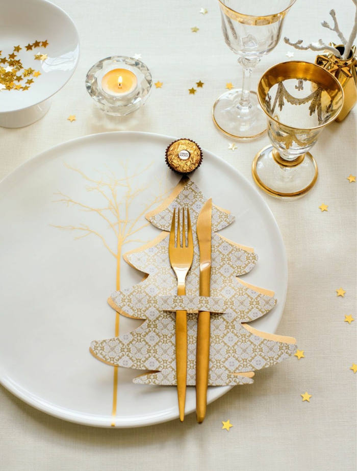 touche de doré assiette de Noël déco