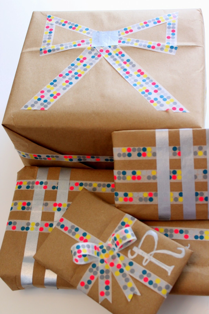 washi tape idée emballer un cadeau pour noël
