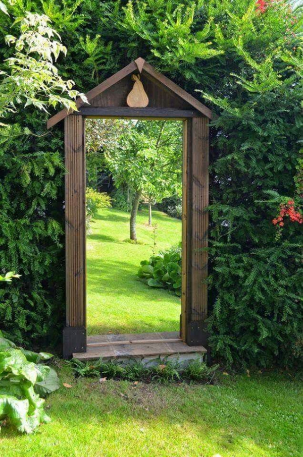 portillon de jardin cadre de bois