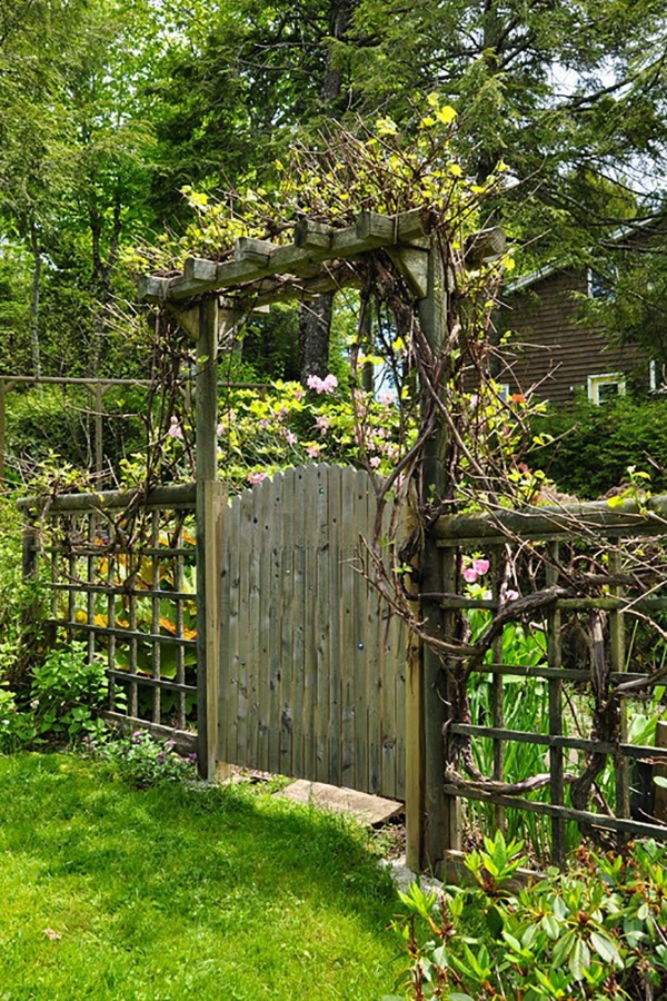 portillon de jardin en bois et fer