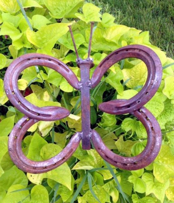 diy papillon déco de jardin à partir de fers à cheval diy déco fer à cheval papillon