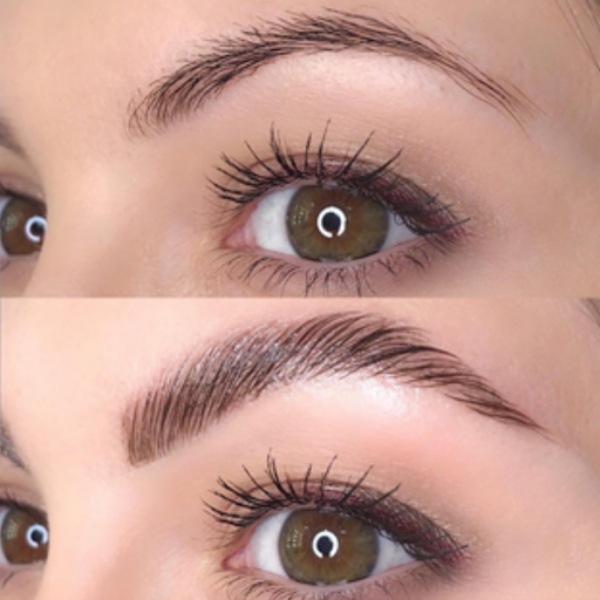 laminage sourcils avant et après 