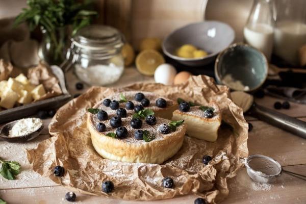 recette cheesecake japonais aux myrtilles