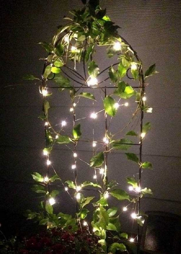 éclairage de jardin DIY grillage métallique 