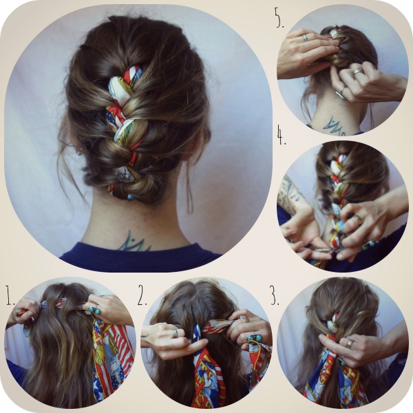coiffure avec foulard tresse avec foulard incorporé