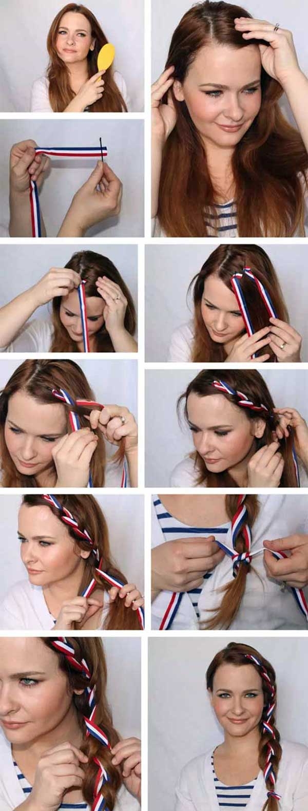 coiffure avec foulard tresse latérale cheveux longs