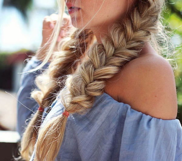 coiffure avec tresse deux tresses épaisses 