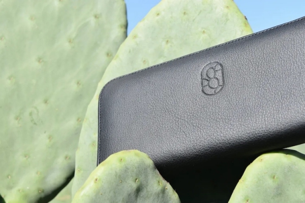 cuir artificiel de cactus produit avec logo 