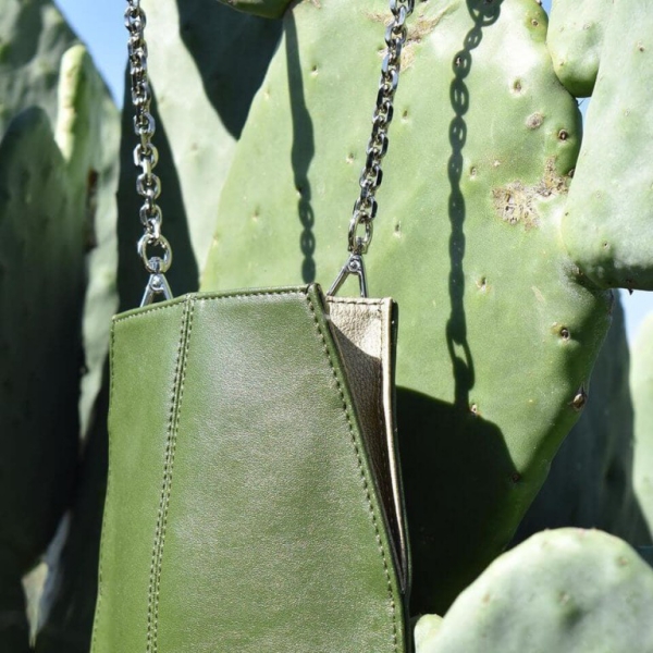 cuir artificiel de cactus un sac vert 