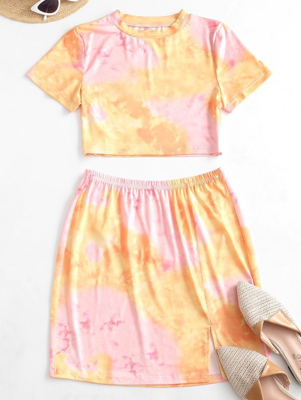 jupe courte et top effet tie and dye maison mode femme 2020