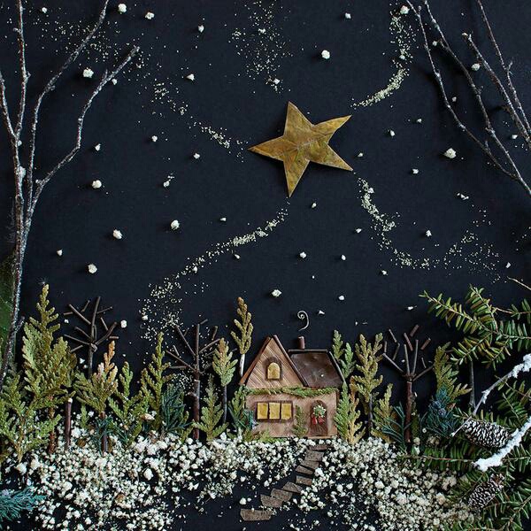 tableau vivant une carte de Noël 