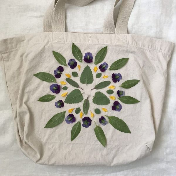 tote bag unique déco technique japonaise tataki zomé impression végétale
