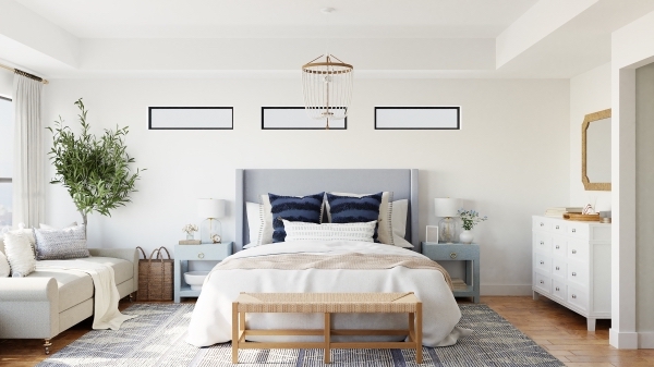 idee comment decorer une chambre d adulte avec meubles en blanc