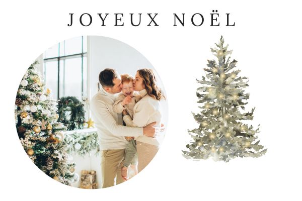 carte de voeux personnalisée en ligne avec photo et dessin sapin de noel