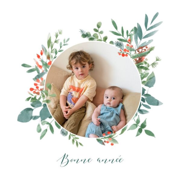 idée-de-carte-bonne-année-pour-les-fetes-deux-freres carte de noel rosemood personnalisée avec photo de deux enfants