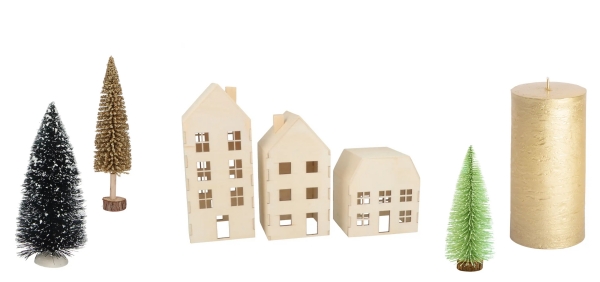 idée comment faire un village de noel avec figurines décoratives