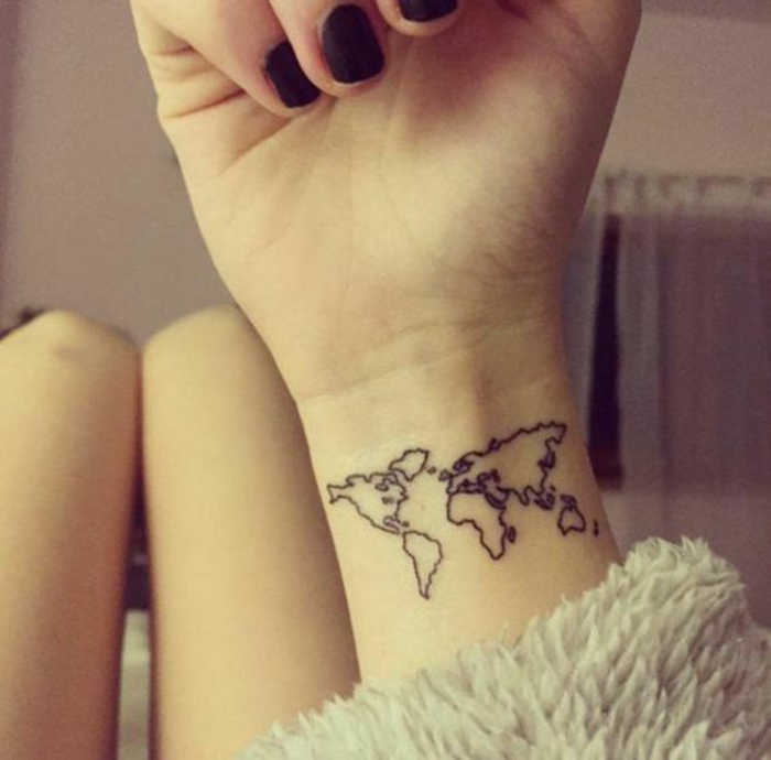 tatouage carte géographique