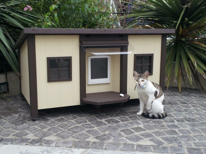 abri pour chat en bois extérieur