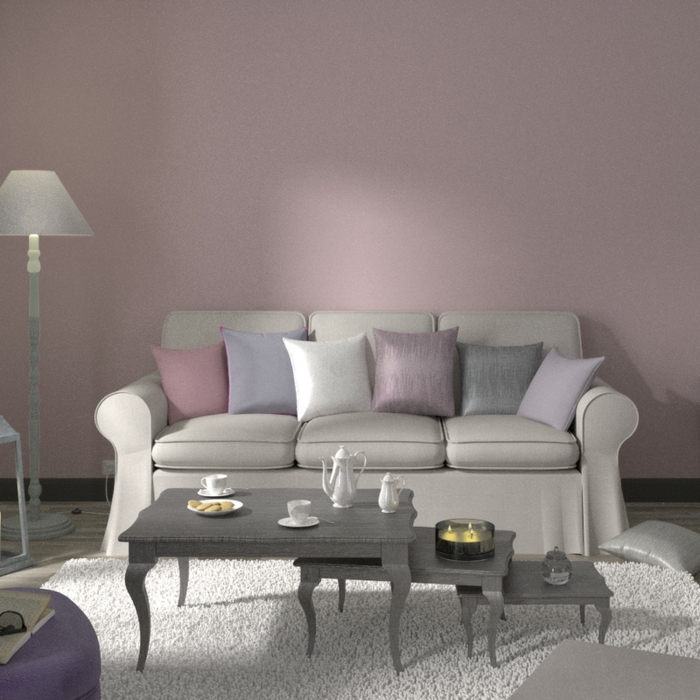 Comment marier les couleurs pastelles une table gris et une mur rose 