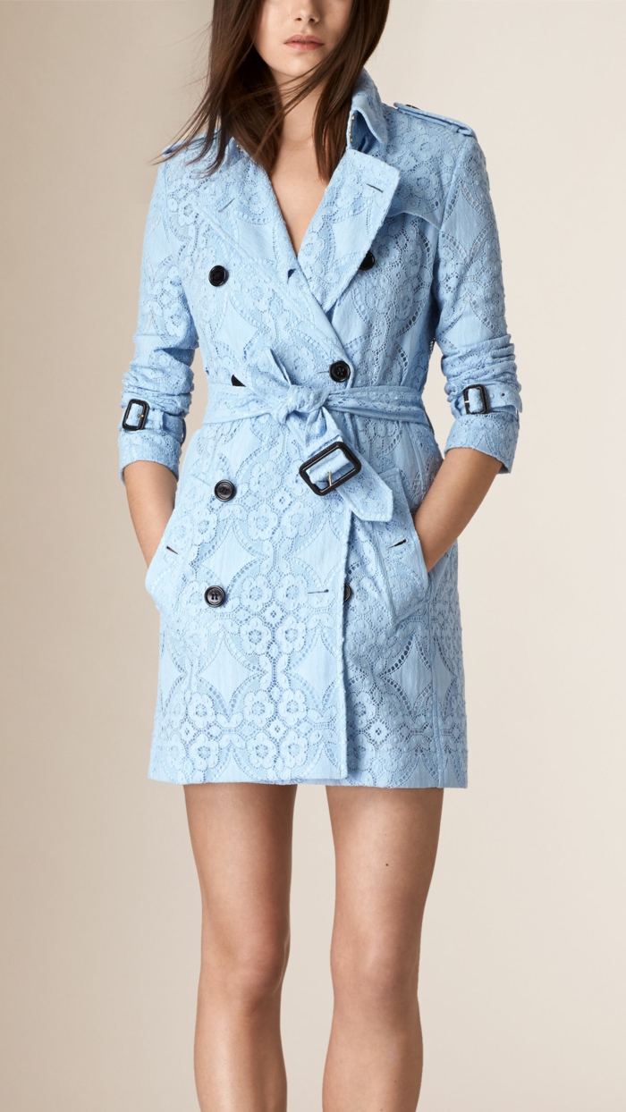 trench femme bleu petite taille