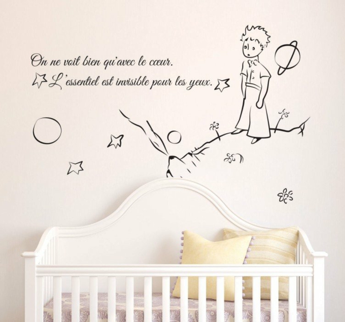 stickers chambre bébé avec citation de petit prince