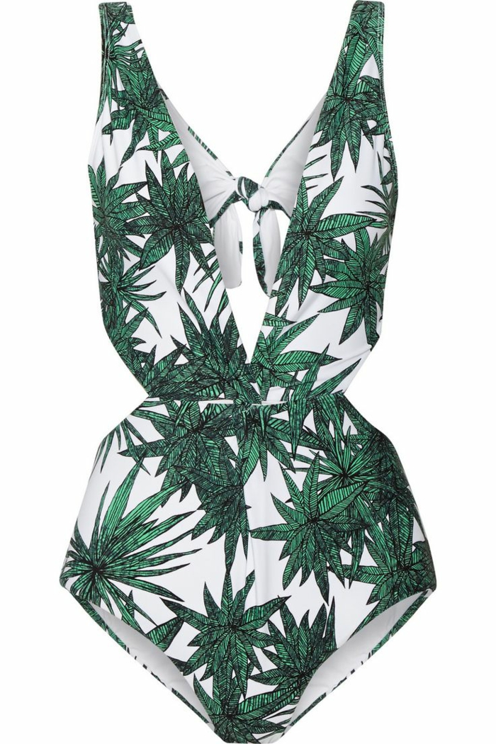 maillot de bain femme en motifs tropiques