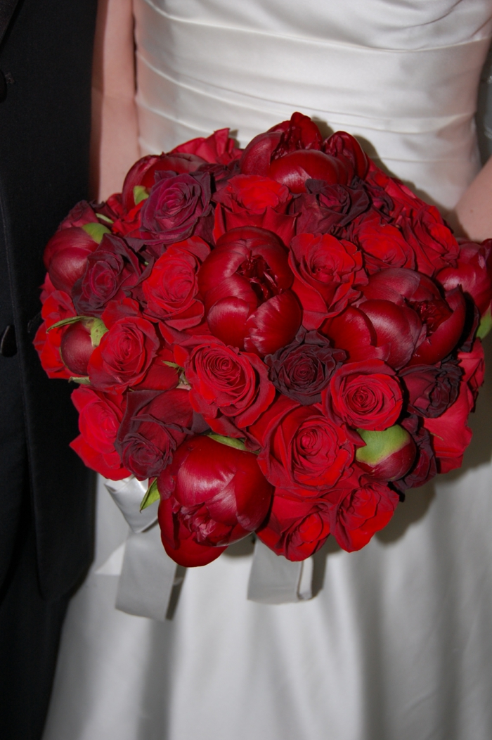 bouquet de mariée pivoines