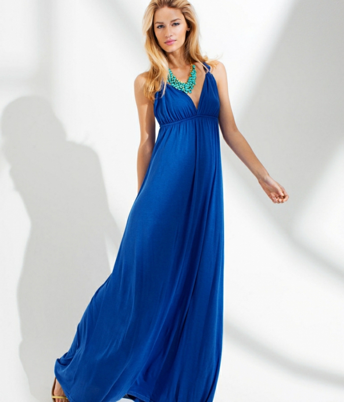 robe longue bleu