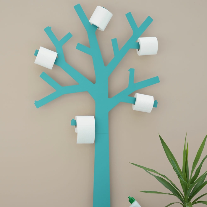 par exemple c'est un arbre à papier wc turquoise