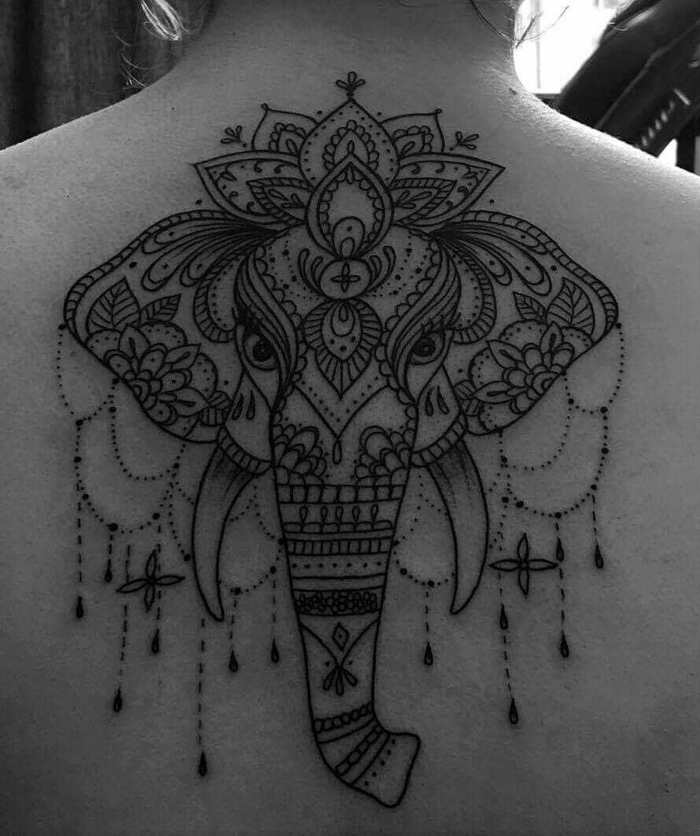 elephant tatouage mandala