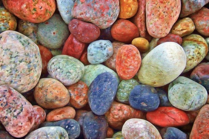 pierres colorées pour faire jardin zen miniature